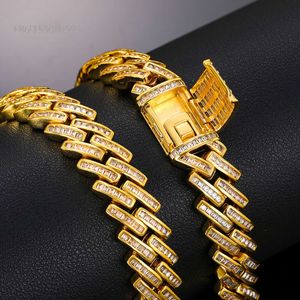 New Arrival High Quality 13Mm Gold Plated VVS Moissanite Sterling Sier Cuban Link Chain