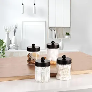 Garrafas de armazenamento conjunto jarra organizacional elegante boticário de vidro para banheiro vaidade maquiagem organizador cômoda