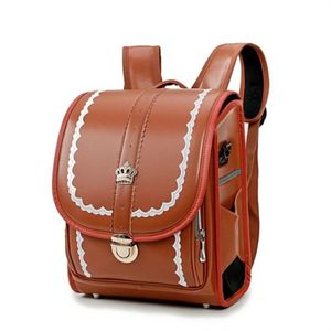 Japonya Çocuk Okul Çantası Kızlar ve Erkekler Sırt Çantası Su Geçirmez PU Randoseru Çantalar Çocuk Ortopedik Satchel Mochila Escolar Y200328282f