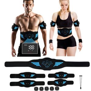 ABS Estimulador Fitness Massageador EMS Estimulador Muscular Toner Cinto de Treinamento Abdominal Exercício Equipamento de Treino Máquina 240220