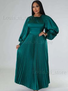 Grundläggande avslappnade klänningar Eleganta klänningar för kvinnor Autumn Winter Maxi Dress Ladies Traditionella kläder Fairy Party Dreaes Plus Size T240227