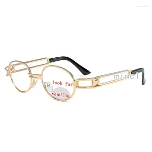 Solglasögon 2024 Bifokala läsglasögon för män Fashion Anti Blue Light Computer Readers Women Metal Frame Multifocal Presbyopia NX