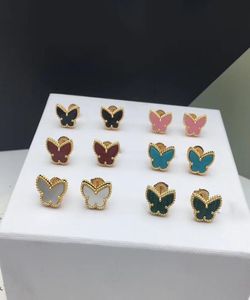 Brand Jewelry set For Women clover Earrings Colorful Butterfly Design Wedding Earrings Necklace Bangle9580845