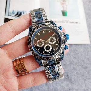 Erkek İzle Kişiselleştirilmiş Saat Designer Lüks Disk Disk Otomatik Hareket Spor Paslanmaz Çelik Oyma Bilezik Moda Tasarımcısı Mens Watch