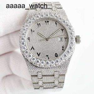 Diamonds AP 42mm Watch Mens Watch Wristwatch Automatiska mekaniska klockor Silverband Män armbandsur Rostfritt stål Vattentät Montre de Luxe