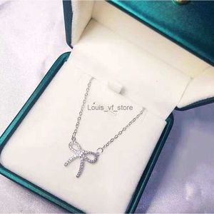 Pendant Necklaces 2024 Fashion Jewelry Designer Necklace t Family Bow 925 Sterling Silver Tied Diamond Full Butterfly Collar Chain Qw4x H24227