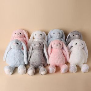 30 cm sublimazione giorno di pasqua coniglietto peluche orecchie lunghe coniglietti bambola con punti rosa grigio blu bambole di coniglio bianco per bambini carino morbido2859585