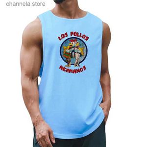 Canotte da uomo LOS POLLOS Hermanos Divertente stampato Moda uomo Canotte sportive Estate Quick Dry Canotta da corsa Maglia Abbigliamento da palestra Canottiere casual T240227