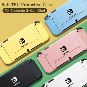 Casos Candy Color Case para Nintendo Switch Oled Game Console JoyCon Controller Shell Soft TPU Silicone Capa Protetora Acessórios