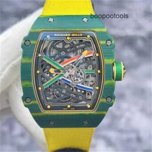 Mechanical Watch Chronograph Richardmill Luxury Wristwatches Mens Watches Richardmill RM6702 Green Red Blue Track NTPT Green Carbon Fiber Automatic Mecha W77Q