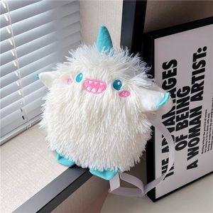 Cute Funny Personality Embroidery Little Monster Plush Soft Girl Student Shoulder Bag Female