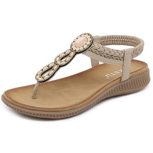 Luxurys kvinnor sandal sommarplatta läderskor mode strandkvinnor sandaler gai