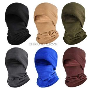 Tactical Hood Winter Polar Coral Hat Fleece Balaclava Men Face Mask Neck Warmer Beanies Thermal Head Cover Tactical Military Sports Scarf CapsL2402