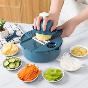 Kök multifunktionella salladsredskap Vegetabiliska chopper Morot Potatismanual Shredder Cooking Fruit Tools 240226