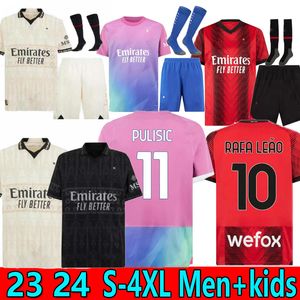 23 24 Giroud Pulisic adult Soccer Jerseys 2023 2024 Rebic Theo Bennacer Kessie de Ketelaere Rafa Leao Football Player Men Kids Kids uniformi 16-4xl