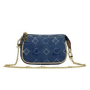 24SS Mulheres Totes Bolsas Bolsa Luxurys Designers Denim Blue Shouder Crossbody Messenger Senhoras Bolsa de Viagem para Compras Bolsa Bolsa Laptop Bag 15cm