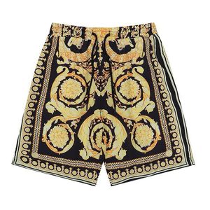 Summer Mens Designer Medusa Barocco Silk Shorts Drukowane szorty pływackie koszulka czarne stroje kąpielowe mężczyźni pół spodnie Man Krótkie duże spodenki