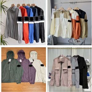 Stones Island Ceket Stones Island Erkekler Hooded Summer İnce UV Gevşek Nefes Alabası Buz İpek Güneş Koruma Su geçirmez ceket 589