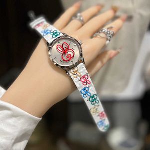 Moda todas as marcas relógio feminino meninas colorido estilo dos desenhos animados pulseira de couro quartzo relógio de luxo g169 melhor qualidade