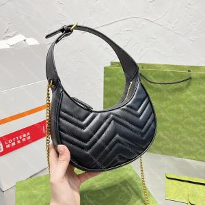 Marmont Unterarm-Umhängetaschenkette Umhängetaschen Luxuriöse Designer-Mini-Hobo-Tasche in Halbmondform