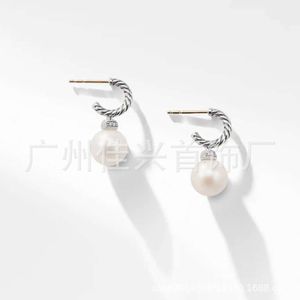 デジーナーデビッドYurma Jewelry Dy Pearl Studded Ring shaped Solari Earrings Trendy Button Thread FashionDavid