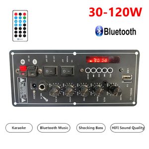 Колонки 30120 Вт, плата усилителя звука, USB Dac, FM-радио, поддержка двойного микрофона, Bluetooth Amplificatore, сабвуфер для динамика 12 В, 24 В, 220 В