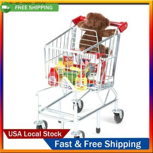 Shopping Carts Toy Shopping vagn med robust Metal Frame Q240227