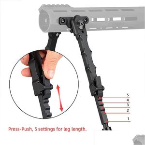 Kapsam Montajlar Aksesuarlar Kapsam Montajları Tüfek Bipod Cıvatası Eylem V9 Split Fit 21.2mm Picatinny Rail Taktik Alüminyum Kauçuk Ayaklar 5 PLA DH05Y