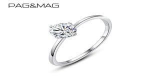 Wedding Rings PAG MAG 05ct 56mm EF Round 18K White Gold Plated 925 Silver Ring For Women Diamond Band Anniversary Gift 2209206384531