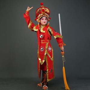 Costume cinese dell'Opera Mulan Abbigliamento generale femminile Yuju Drama HuaMulan Abito etnico antico Indumento di danza Performance sul palco