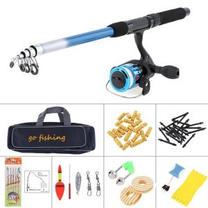 Combo 1.8m Fishing Rod Reel Line Combo Full Kits Spinning Reel Pole Set with Fishing Bag Carp Lures Fishing Float Hook Swivel Etc Tool