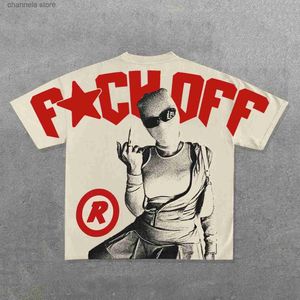Męskie koszulki Punk Hip Hop Graphic T koszule męskie zabytkowe y2k top harajuku goth gotowy thirt moda luźna swobodna tle z krótkim rękawem T240227