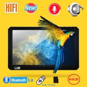 Speakers 7.1 inch Bluetooth Mp4 Player 64gb Touch Screen Hifi Music Usb Typec Mp4 Video Player Support TF Card Speaker 6500mAh Battery