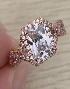 Wedding Rings Rulalei High Quality Luxury Jewelry 925 SilverRose Gold Fill Princess Cur White 5A Cubic Zirconia Promise Ring9006226