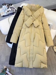 Women's Trench Coats Hooded Long Winter Jacket Women Parkas 2024 Fashion Loose Sleeve Zipper Casual Single Breasted Oversized Outerwear