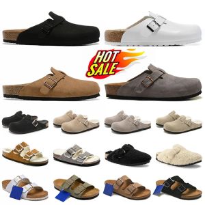 Birkin Stock Hausschuhe Designer Bostons Clogs Sandalen Arizonas Pelz Slides Schnalle Slipper Kork Flache Sohle Weiche Füße aus Shearling-Wildleder Burkin-Schuhe für Herren und Damen