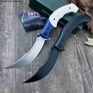 Verkauf 7471 Hot Outdoor Taktisches Flipper-Klappmesser mit 8Cr13Mov satinierter persischer Klinge Griffe aus elfenbeinfarbenem, mit Fasern angereichertem Harz, Camping-Überlebens-EDC-Werkzeuge 7096 7097