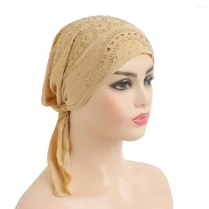 Roupas étnicas moda turbante islâmico envoltório cachecol árabe quimio muçulmano boné