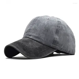 Bollmössor unisex vintage tvättad nödbiten baseball cap twill justerbar pappa hatt denim ostrukturerad låg profil vanlig bomull