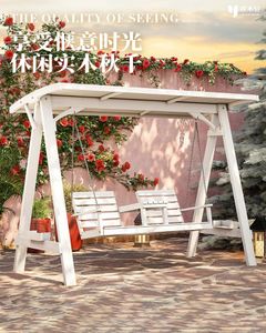 Camp Furniture Outdoor Courtyard Leisure Rocking Chair Net Red Swing Hanging Garden Balcony Double Solid Wood Hangi