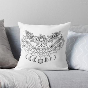 Pillow R Kissenbezug mit floralem Mandala-Motiv, Polyester-Kissenbezug für Sofa, Zuhause, Wohnzimmer, Autositz, Dekoration, 45 x 45 cm