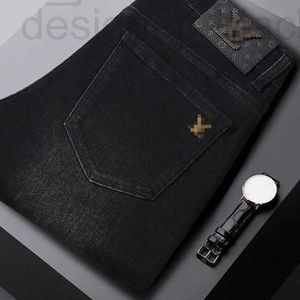 Herr Jeans Designer Luxury 24SS Autumn/Winter New Brand Slim Fit Elastic Small Straight Leg Black Fashion Pants Z#012