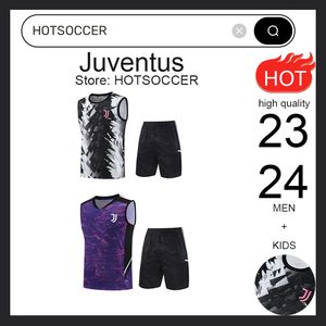 23/24 Juventus camisa de futebol colete uniforme de treinamento POGBA DI MARIA VLAHOVIC CHIESA 23/24 roupas esportivas masculinas infantis uniformes de futebol