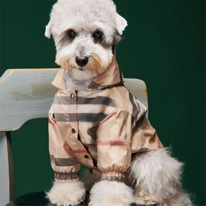 Dog Apparel Pet Clothes For Small Medium-Sized Dogs Schnauzer Teddy Fadou Chubby Dog Coat Windbreaker Checkered Raincoat