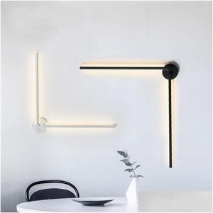 Lampa ścienna nowoczesna dioda LED obok światła obrotowego oświetlenia wewnętrznego do salonu do sypialni sofa