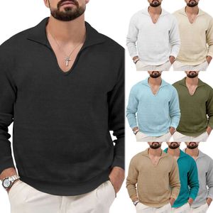 Autumn New Oversized Top in Solid Color, Loose Fitting Men's Long Sleeved Trend