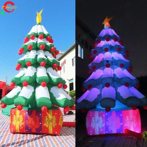 wholesale Attività all'aperto 10 mH (33 piedi) Con ventilatore gigante Illuminazione gonfiabile Albero di Natale Saldi Decorazione natalizia Gonfiabili Mongolfiera USA Stock