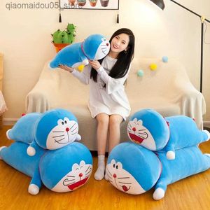 Bonecas de pelúcia tamanho grande Kawaii Doraemon brinquedo de pelúcia macio cheio de desenho animado boneca azul sino gato decoração de casa presente de Natal infantil Q240227