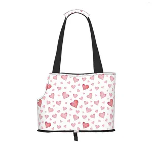 Alışveriş Çantaları Rose Love Love Heart Dog Canse Taşıyıcı Cep ve Güvenlik Tether Yumuşak taraflı küçük evcil hayvan dış mekan tote çanta