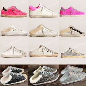 Goldenss Designer Marka Golden Sneaker Women Spuer-Star Sabot Casual Buty cekinowe klasyczne białe brudne brudne supergwiazda Plush W